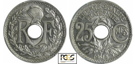 France - Troisième république (1871-1940) - 25 centimes Lindauer - Cmes souligné 1914
PCGS MS 63
Ga.379-F.170
 Nickel ; -- ; 24 mm
PCGS #45816167...