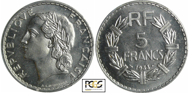 France - Troisième république (1871-1940) - 5 francs Lavrillier nickel 1933
PCG...