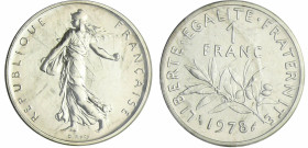 France - Cinquième république (1959- ) - 1 franc Semeuse 1978 piéfort argent
FDC
Ga.474-F.226-EMPF.104 P2
 Ar ; 13.7 gr ; 24 mm
Monnaie frappée à ...