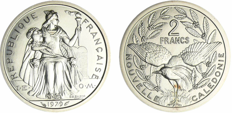 Nouvelle Calédonie - 2 francs 1979 piéfort argent
FDC
Lecompte.60
 Ar ; 17.39...