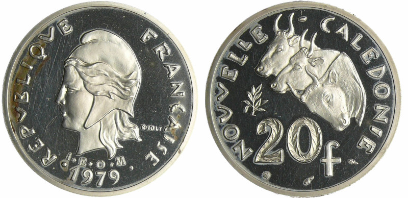 Nouvelle Calédonie - 20 francs 1979 piéfort argent
FDC
Lecompte.109
 Ar ; 23....