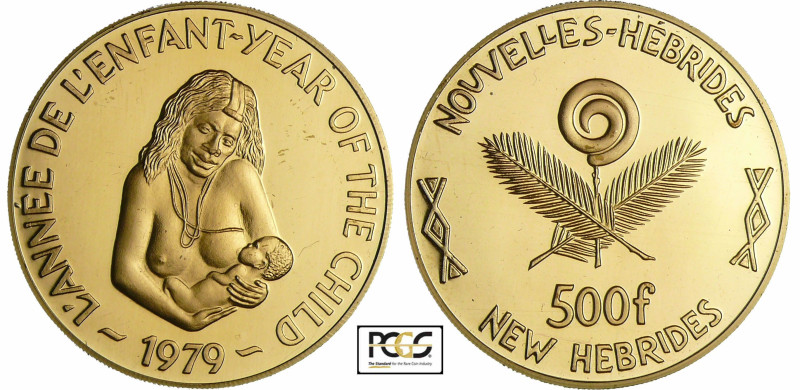 Nouvelles Hébrides - 500 francs 1979 l'année de l'enfant
PCGS PR 67 DC
Lecompt...