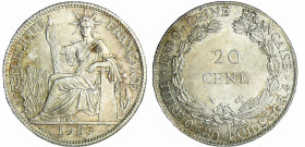 Indochine - 20 cent 1937
SUP+
Lecompte.236
 Ar ; 5.41 gr ; 26 mm
Petit graffiti au revers.