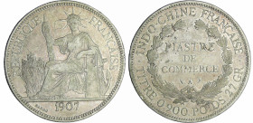 Indo-Chine - Piastre 1907
SUP+
Lecompte.285
 Ar ; 26.90 gr ; 39 mm
