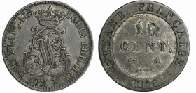 Guyane - Louis-Philippe (1830-1848) - 10 cent 1846 A
SUP
Lecompte.32
 Bill ; 2.44 gr ; 22 mm