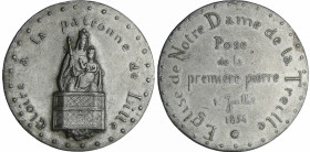 Mérau - Notre Dame de la Treille - Pose de la pemière pierre, 1854
A/ Gloire à la patronne de Lille La Vierge tenant un enfant sur ses genoux.
Regli...