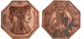 France - Jeton octogonal de jeu Heur et Malheur "DM"
SUP
Bramsen.-
 Br ; 12.23 gr ; 30 mm