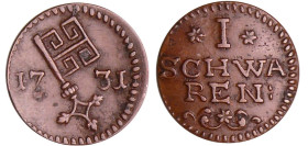 Allemagne - Bremen, Stadt - Silberabschlag von den Stempeln des Schwaren 1731
SUP
Danziger.634
 Cu ; 1.42 gr ; 17 mm
