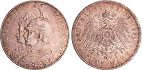 Allemagne - Prussie - Wilhelm II (1888-1918) - 5 mark 1901 A
SUP+
AKS.135
 Ar ; 27.72 gr ; 38 mm