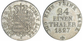 Allemagne - Sachsen - Friedrich August I (1806-1827) - 1/24 taler 1827
SUP
AKS.54
 Bill ; 1.92 gr ; 19 mm