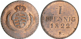 Allemagne - Sachsen - Friedrich August I (1806-1827) - Pfenning 1822 S
SPL
AKS.50
 Br ; 1.59 gr ; 20 mm