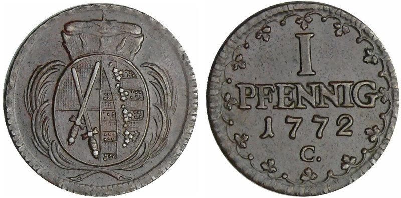 Allemagne - Sachsen-Kurlinie - Friedrich August III (1763-1806) - Pfenning 1772 ...