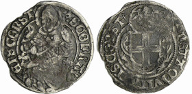 Allemange - Constance - Shilling après 1423
A/ MONЄTA · CIVITATIS CONST Armoiries civiques de Constance dans un trilobe ; aigle au-dessus.
R/ S CONR...