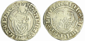 Belgique - Principauté de Liège - Jean de Hornes (1485-1505) - Florin d'or postulat
A/ + IOHS DE HORN EPS LEODIE Ecu à la croix chargée d''un écusson...