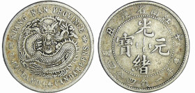 Chine - Kiangnan - 1 Mace 4.4 Candareens (20 Cents) (1905)
TB+
KM# Y 143
 Ar ; 5.07 gr ; 24 mm