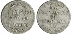 Ethiopie - Jeton - 1 piastre 1922 Syndicat des Commerçants et Industriels de Dire-Daoua
TB+
KM# Tn1-Gill-Tk2
 Al ; 0.73 gr ; 21 mm