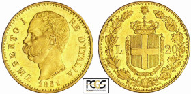 Italie - Umberto (1878-1900) - 20 lires 1881 R (Rome)
PCGS MS 61
Montenegro.14
 Au ; 6.44 gr ; 21 mm
PCGS #48106212