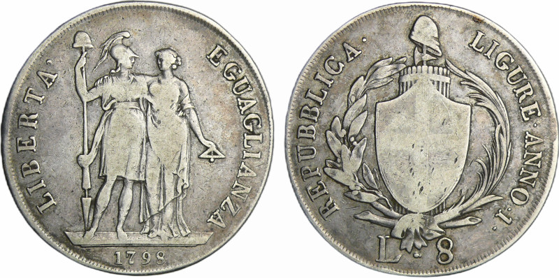 Italie - Liguria - Repubbica - 8 lire 1798
TB
Montenegro.86
 Ar ; 32.68 gr ; ...