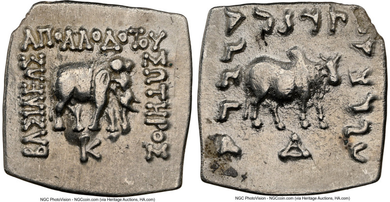 INDO-GREEK KINGDOMS. Bactria. Apollodotus I Soter (ca. 180-160 BC). AR Indic squ...