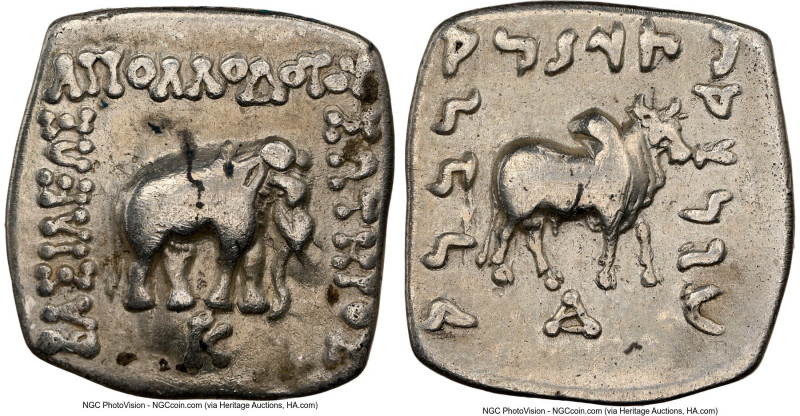 INDO-GREEK KINGDOMS. Bactria. Apollodotus I Soter (ca. 180-160 BC). AR Indic squ...
