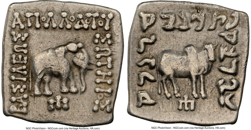 INDO-GREEK KINGDOMS. Bactria. Apollodotus I Soter (ca. 180-160 BC). AR Indic squ...