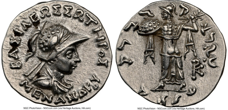 INDO-GREEK KINGDOMS. Bactria. Menander I Soter (ca. 165/155-130 BC). AR Indic dr...
