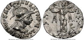 INDO-GREEK KINGDOMS. Bactria. Menander I Soter (ca. 165/155-130 BC). AR Indic drachm (17mm, 2.41 gm, 11h). NGC Choice XF 5/5 - 3/5. Indian standard. U...