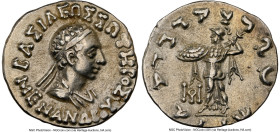 INDO-GREEK KINGDOMS. Bactria. Menander I Soter (ca. 165/155-130 BC). AR Indic drachm (17mm, 2.43 gm, 12h). NGC XF 5/5 - 3/5. Indian standard. Uncertai...