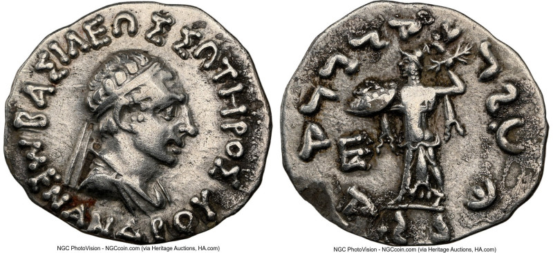 INDO-GREEK KINGDOMS. Bactria. Menander I Soter (ca. 165/155-130 BC). AR Indic dr...