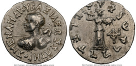 INDO-GREEK KINGDOMS. Bactria. Menander I Soter (ca. 165/155-130 BC). AR Indic drachm (18mm, 2.41 gm, 12h). NGC VF 5/5 - 3/5, brushed. Indian standard....
