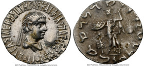 INDO-GREEK KINGDOMS. Bactria. Apollodotus II (ca. 80-65 BC). AR Indic drachm (17mm, 2.41 gm, 12h). NGC XF 5/5 - 2/5. Indian standard. Uncertain mint i...