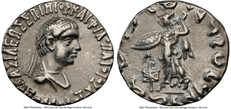 INDO-GREEK KINGDOMS. Bactria. Apollodotus II (ca. 80-65 BC). AR Indic drachm (16...
