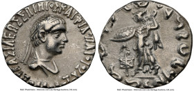 INDO-GREEK KINGDOMS. Bactria. Apollodotus II (ca. 80-65 BC). AR Indic drachm (16mm, 2.26 gm, 1h). NGC Choice VF 5/5 - 3/5. Indian standard. Uncertain ...