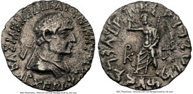 INDO-GREEK KINGDOMS. Bactria. Archebios (ca. 75-65 BC). AR drachm (17mm, 1.98 gm, 11h). NGC XF 5/5 - 2/5. Indian standard. Uncertain mint in eastern G...