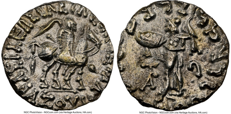 INDO-SCYTHIAN KINGDOM. Azes I/II (after ca. 58 BC). AR drachm (17mm, 2.35 gm, 1h...