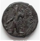 INDIA. Kushan Empire. Kanishka I (ca. AD 127-151). AE tetradrachm (26mm, 17.05 gm, 12h). VF. Attic standard, Kapisha, main mint (probably Begram), mid...