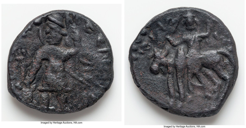 INDIA. Kushan Empire. Vasudeva I (ca. AD 192-225). AE tetradrachm (25mm, 9.74 gm...