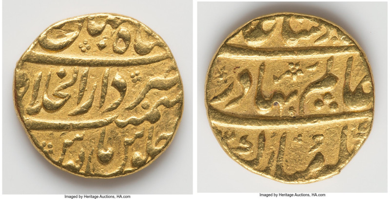 Mughal Empire. Shah Alam I gold Mohur ND (AH 1119-1124 / AD 1707-1712) VF, Shahj...