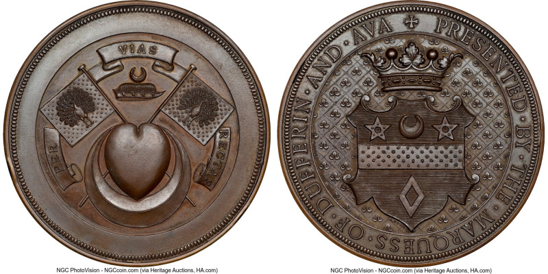 "Dufferin's Viceroy" bronze Medal ND MS64 Brown NGC, Pudd-884.1.4. 52mm. Accompa...