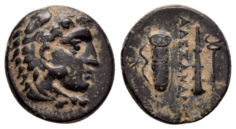 KINGS of MACEDON. Alexander III The Great. (336-323 BC).Tarsos.Ae.

Obv : Head o...