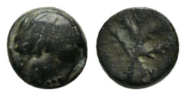 ASIA MINOR. Uncertain.(Circa 4th century BC).Ae.

Condition : Good very fine.

Weight : 1.01 gr
Diameter : 8 mm