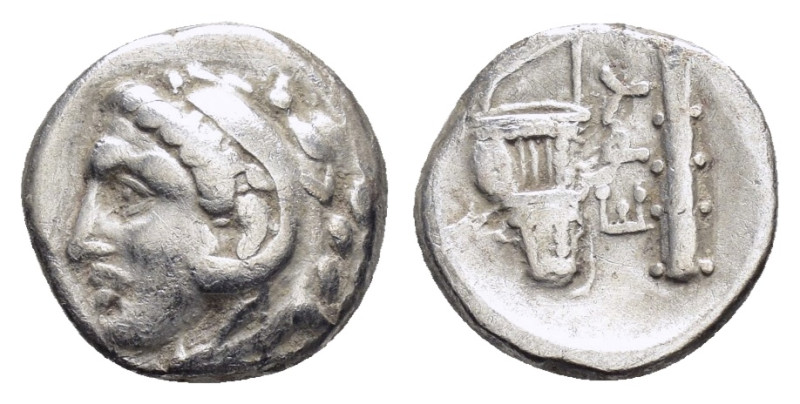 IONIA.Erythrai (circa 330-300 BC).Hemidrachm.

Obv : Head of young Herakles left...