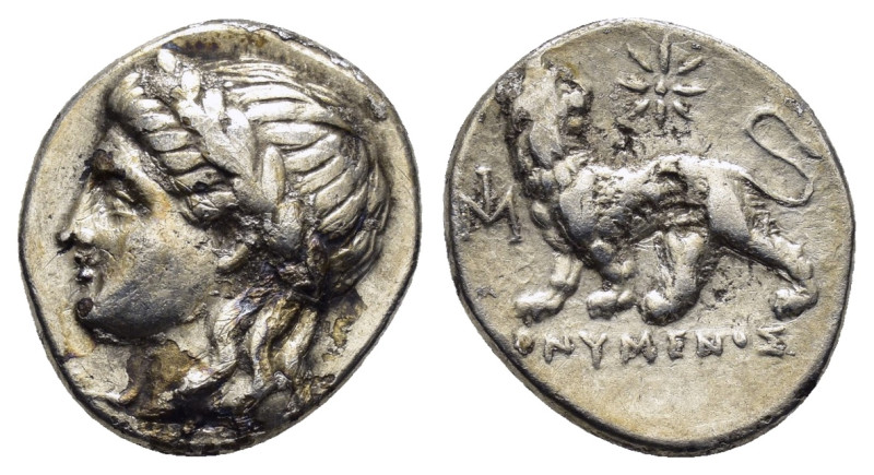 IONIA. Miletos.(Circa 353-323 BC). Drachm.

Obv : Laureate head of Apollo left.
...