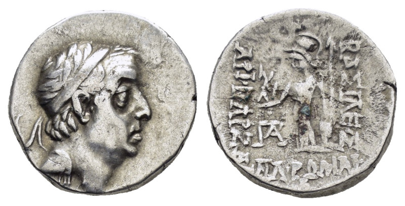 KINGS of CAPPADOCIA. Ariobarzanes I Philoromaios (96-63 BC).Eusebeia.Drachm.

Co...