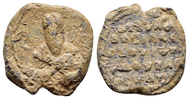 BYZANTINE LEAD SEAL.(Circa 7th-11th Century).Pb.

Condition : Good very fine.

W...