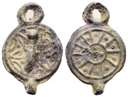 BYZANTINE LEAD SEAL.(Circa 7th-11th Century).Pb.

Condition : Good very fine.

Weight : 7.37 gr
Diameter : 22 mm