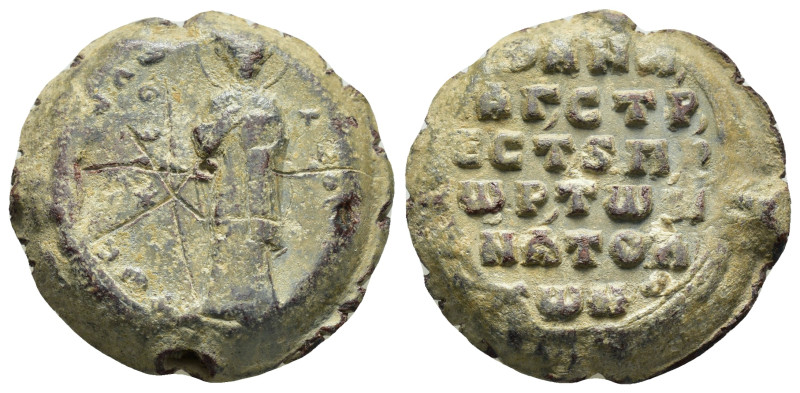 BYZANTINE LEAD SEAL.(Circa 7th-11th Century).Pb.

Condition : Good very fine.

W...