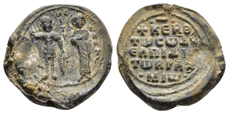 BYZANTINE LEAD SEAL.(Circa 7th-11th Century).Pb.

Byzantine seal. Military sai...