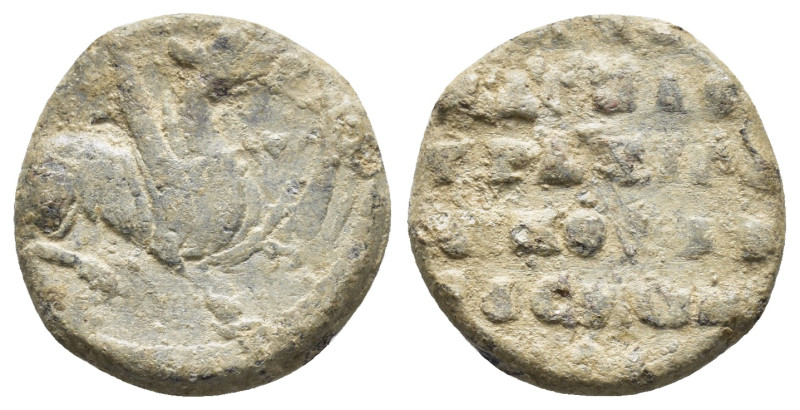 BYZANTINE LEAD SEAL.(Circa 7th-11th Century).Pb.

Condition : Good very fine.

W...