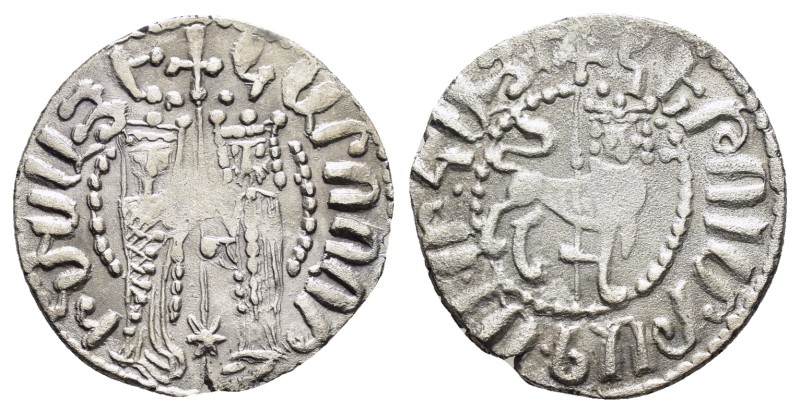 CILICIAN ARMENIA.Hetoum I with Zabel.(1226-1270).Sis.Tram.

Obv : Zabel and He...